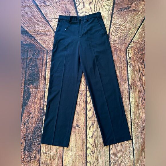 Zara Basic Collection Pants Womens Navy Blue Flat Front Cuffed Hem Trousers - Picture 1 of 15